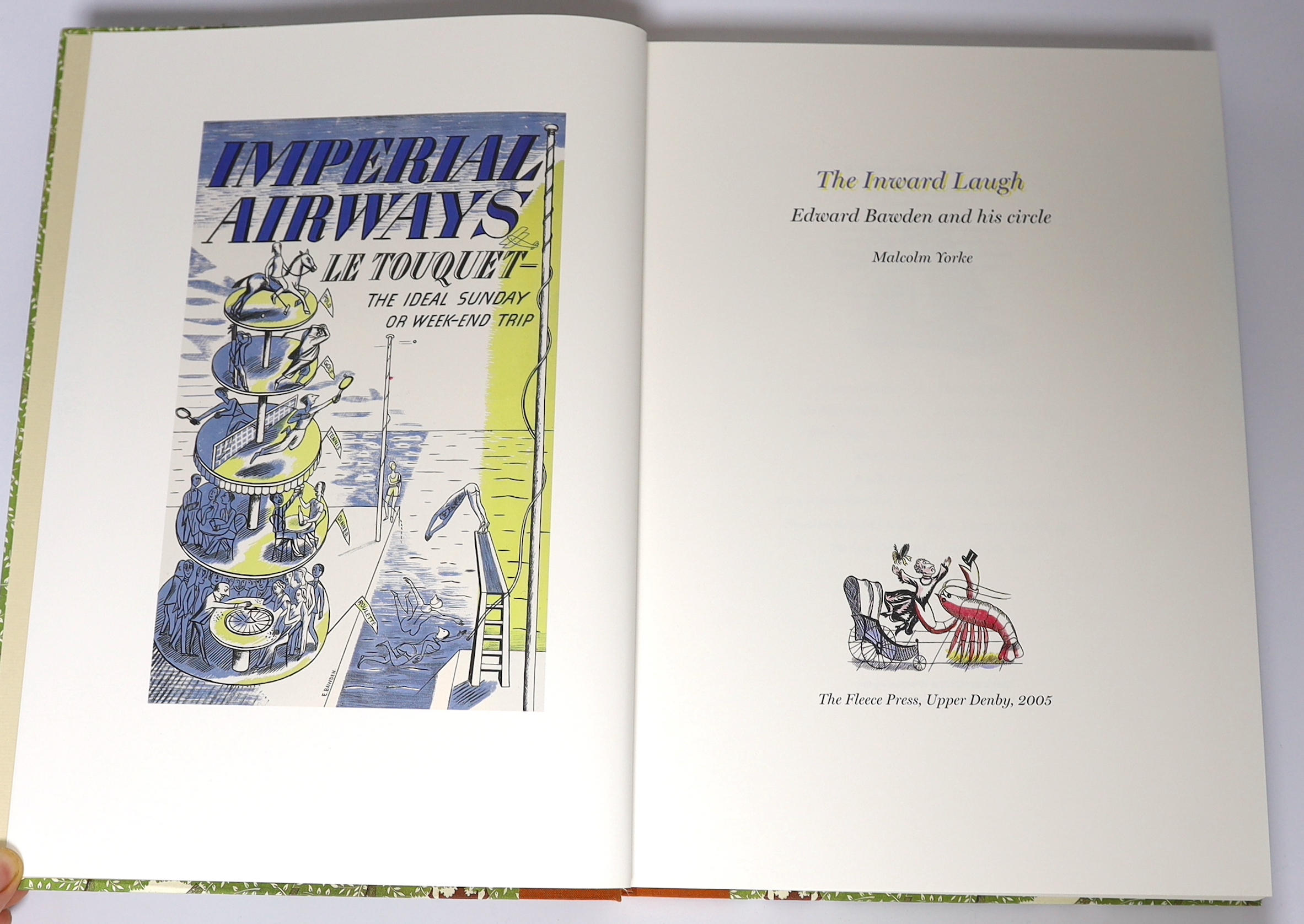 Yorke, Michael - The Inward Laugh: Edward Bawden and his Circle, one of 750, 4to, original cloth-backed decorative patterned-paper boards, The Fleece Press, Upper Denby, 2005, in slip case.